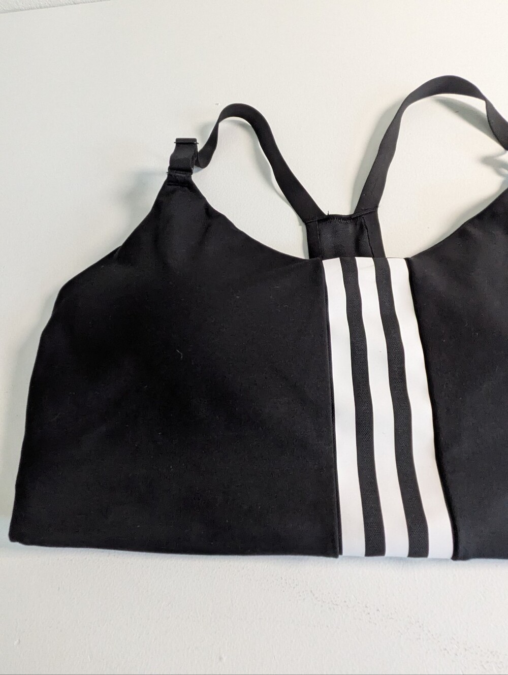 ADIDAS Women Aeroimpact Support Training Sport Bra Black White Stripes Size M - Picture 3 of 9